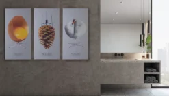 Akustikbillede Art-Acoustic svanen 60 x 120 cm - lys grå