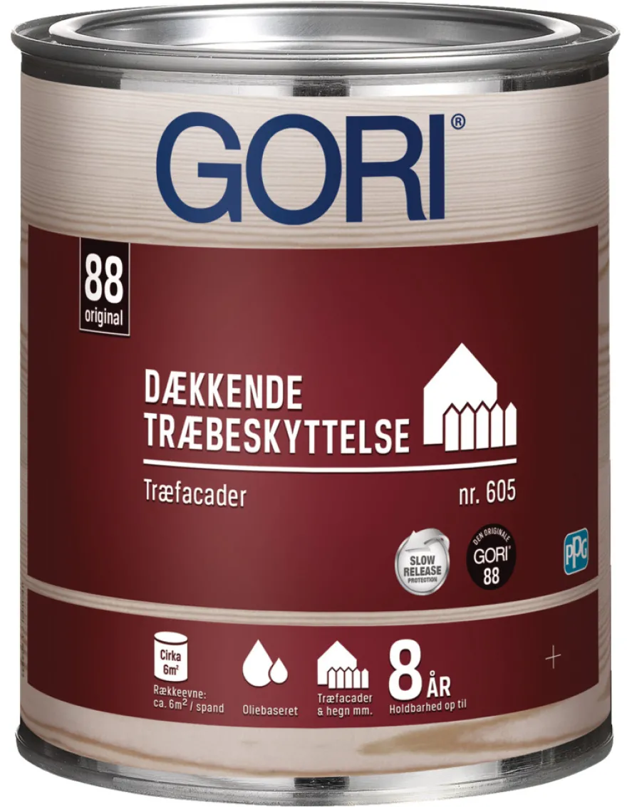 GORI 605 dækkende træbeskyttelse kulsort 0,75 liter
