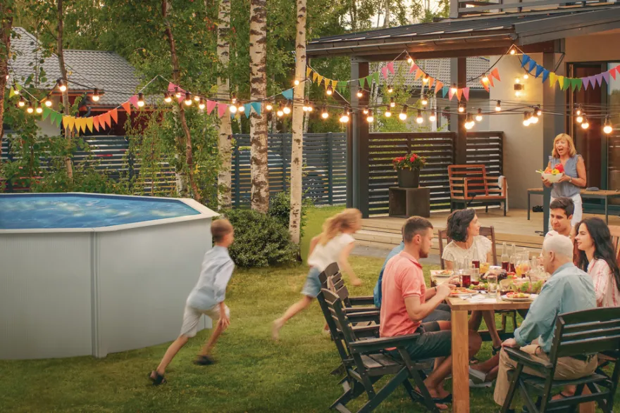 Gre poolpakke oval 14550 liter hvid - Swim & Fun