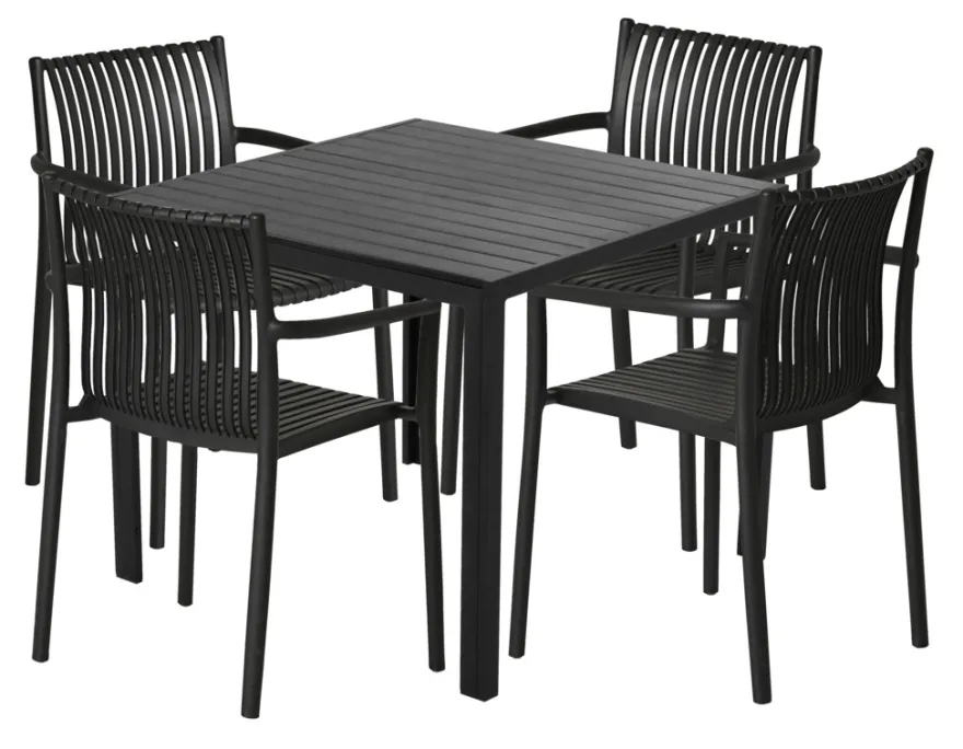 Havebord Havanna 90x90 cm i aluminium og nonwood - Sunlife®