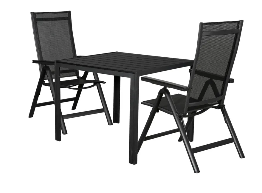 Havebord Havanna 90x90 cm i aluminium og nonwood - Sunlife®