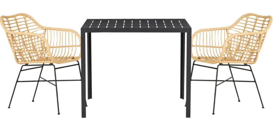 Havebord Havanna 90x90 cm i aluminium og nonwood - Sunlife®