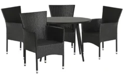Havebord Madrid sort Ø110 cm - Sunlife®