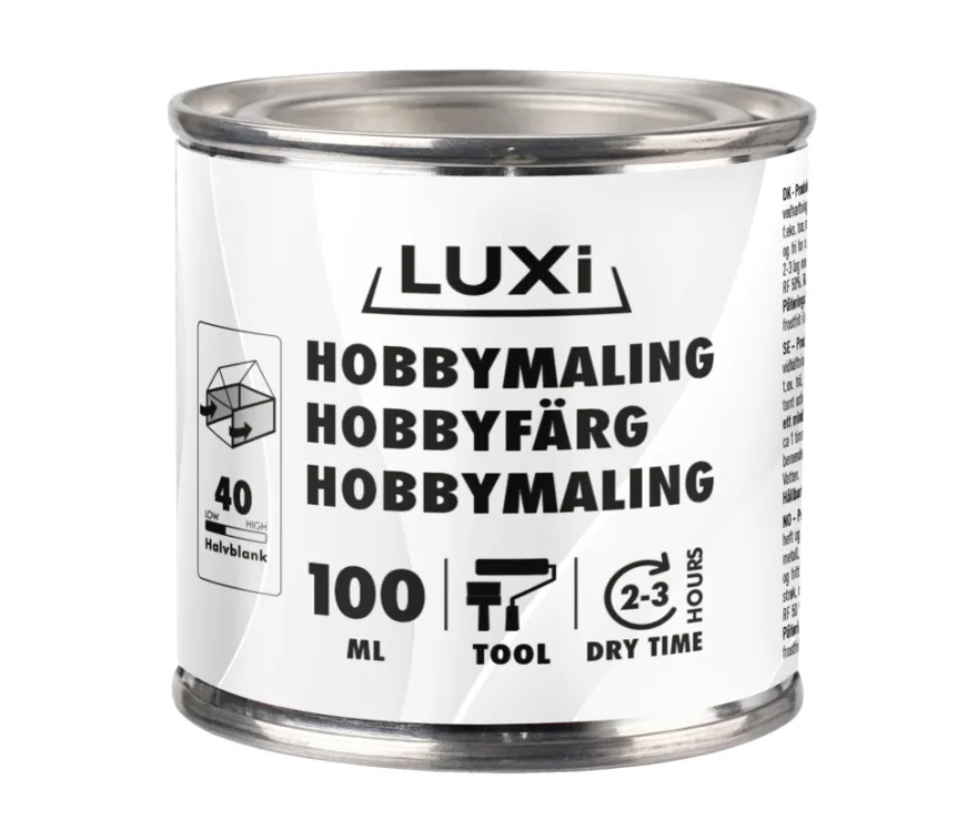 Hobbymaling hvid 100 ml - LUXI®