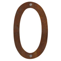 Husnummer 0 stål rustlook 25 cm