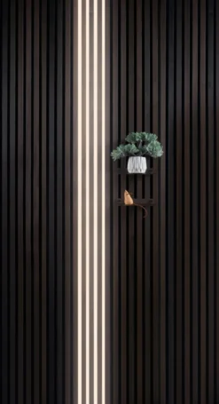LED-lysskinne til akustikpanel sort 3 meter 4-pk.