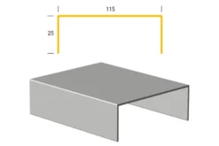 Limtræsprofil aluminium 115 x 1000 mm