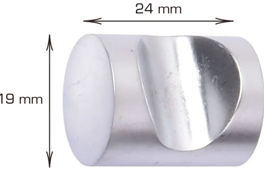 Møbelgreb cylinder 19 mm krom 2 stk.