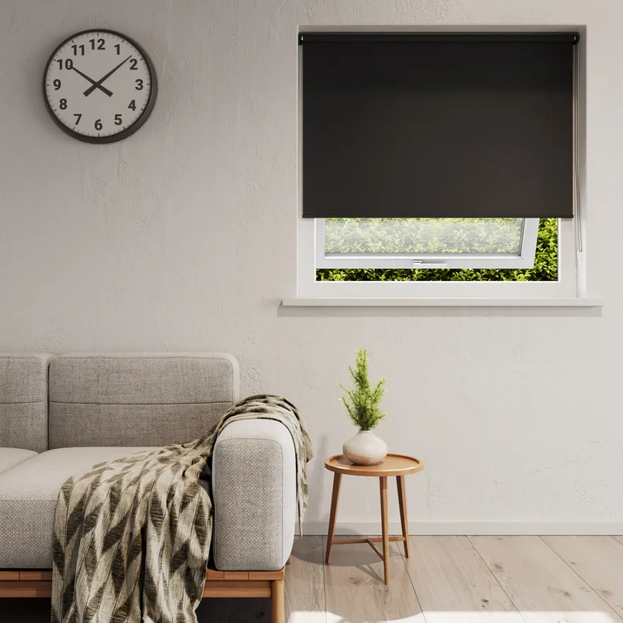 Rullegardin lysdæmpende sort 110 x 170 cm