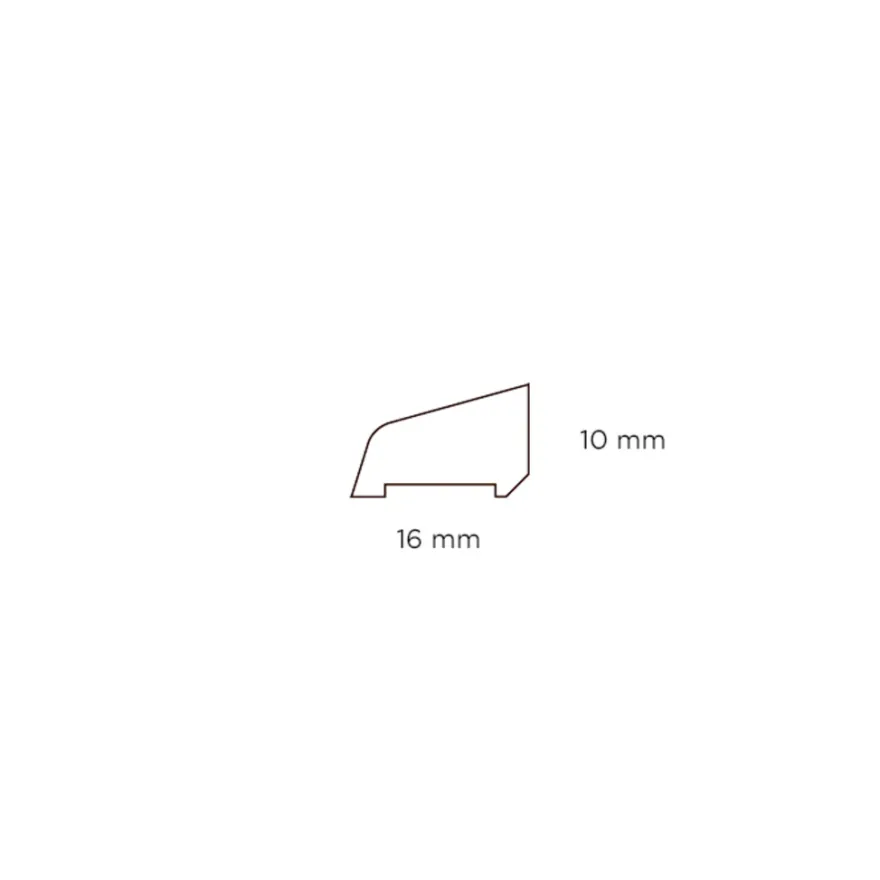 Sandliste plast hvid - 10 x 16 x 3000 mm