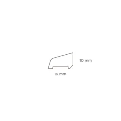 Sandliste plast koksgrå - 10 x 16 x 3000 mm