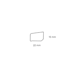 Skureliste plast hvid - 15 x 22 x 3000 mm