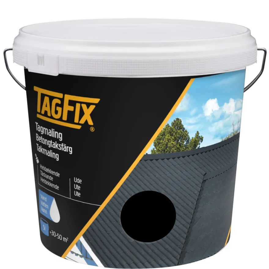 Tagmaling vandbaseret sort 5 liter - TagFix®