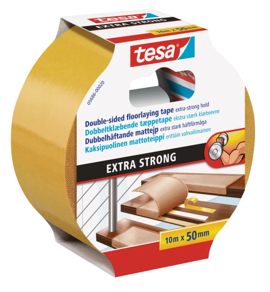 tesa® Extra Strong tæppetape 50 mm x 10 meter