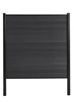 Top-/bundliste til panelhegn sort aluminium 172 cm