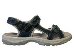 Trekkingsandaler dame denimfarvet læder str. 39