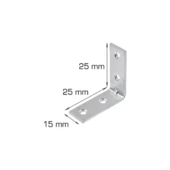 Vinkelbeslag 25 x 25 x 15 mm - 2 stk.